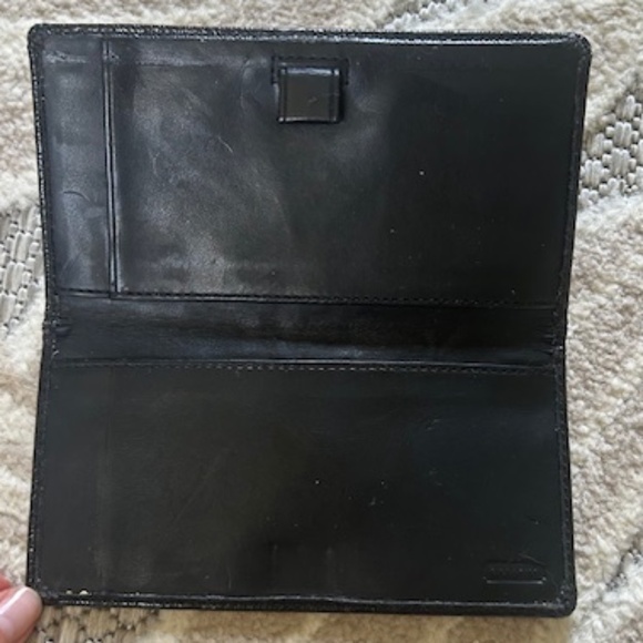 Coach Black Signature Checkbook Holder - Picture 2 of 4
